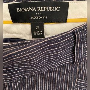 Banana Republic Jackson Fit Blue & White Striped Pants - Size 2